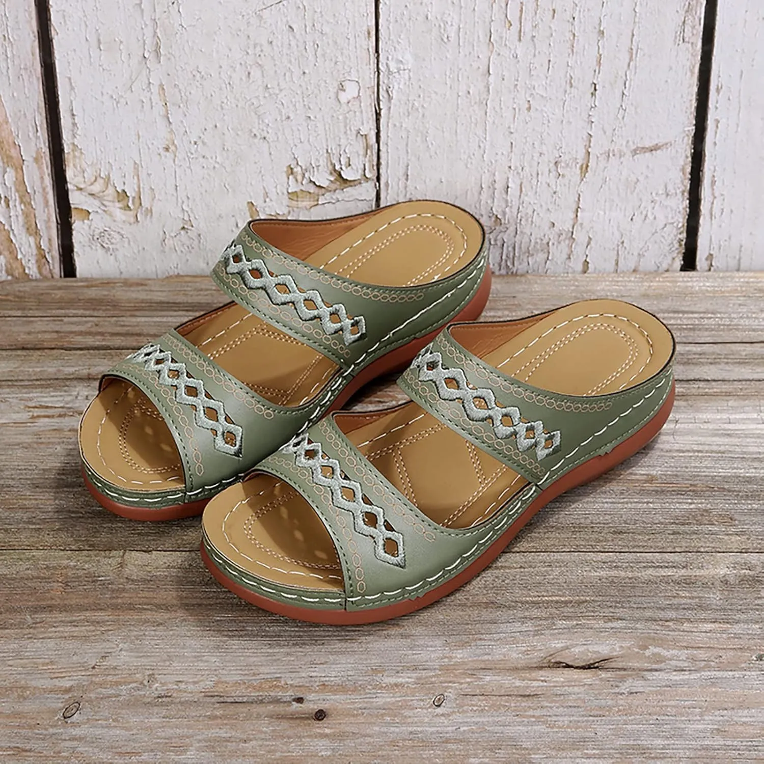 Sandals Women Open Toe Cross Strap Comfortable Walking Womens Sandals Flats Summer Dress Orthopedic Platform Sandals