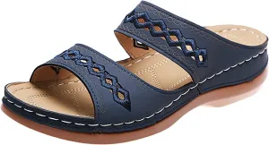 Sandals Women Open Toe Cross Strap Comfortable Walking Womens Sandals Flats Summer Dress Orthopedic Platform Sandals