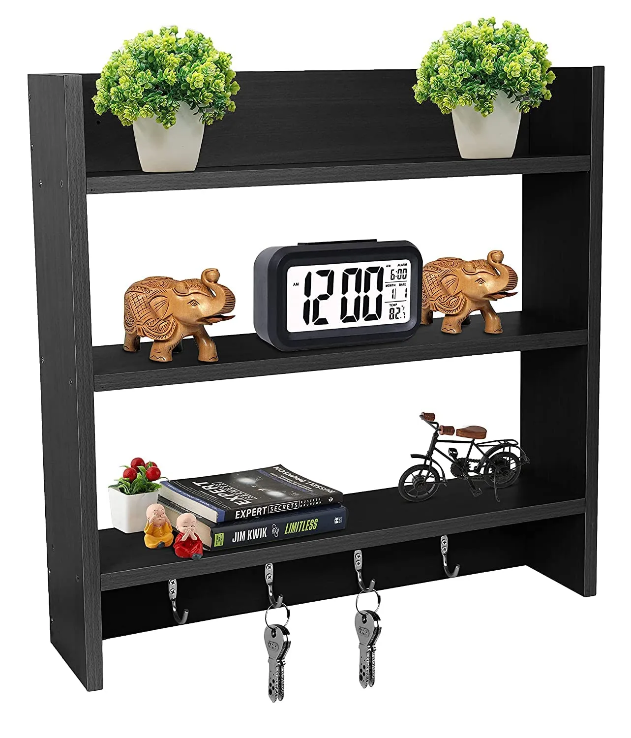 SAVYA HOME Wall Shelf, Book Shelf for Home Library, Kitchen Shelf | Wall Mounted Shelf, Floating Shelves | Durable Engineered Wood | Sturdy & Long Lasting Wall Shelf | Rectangular Wooden Rack