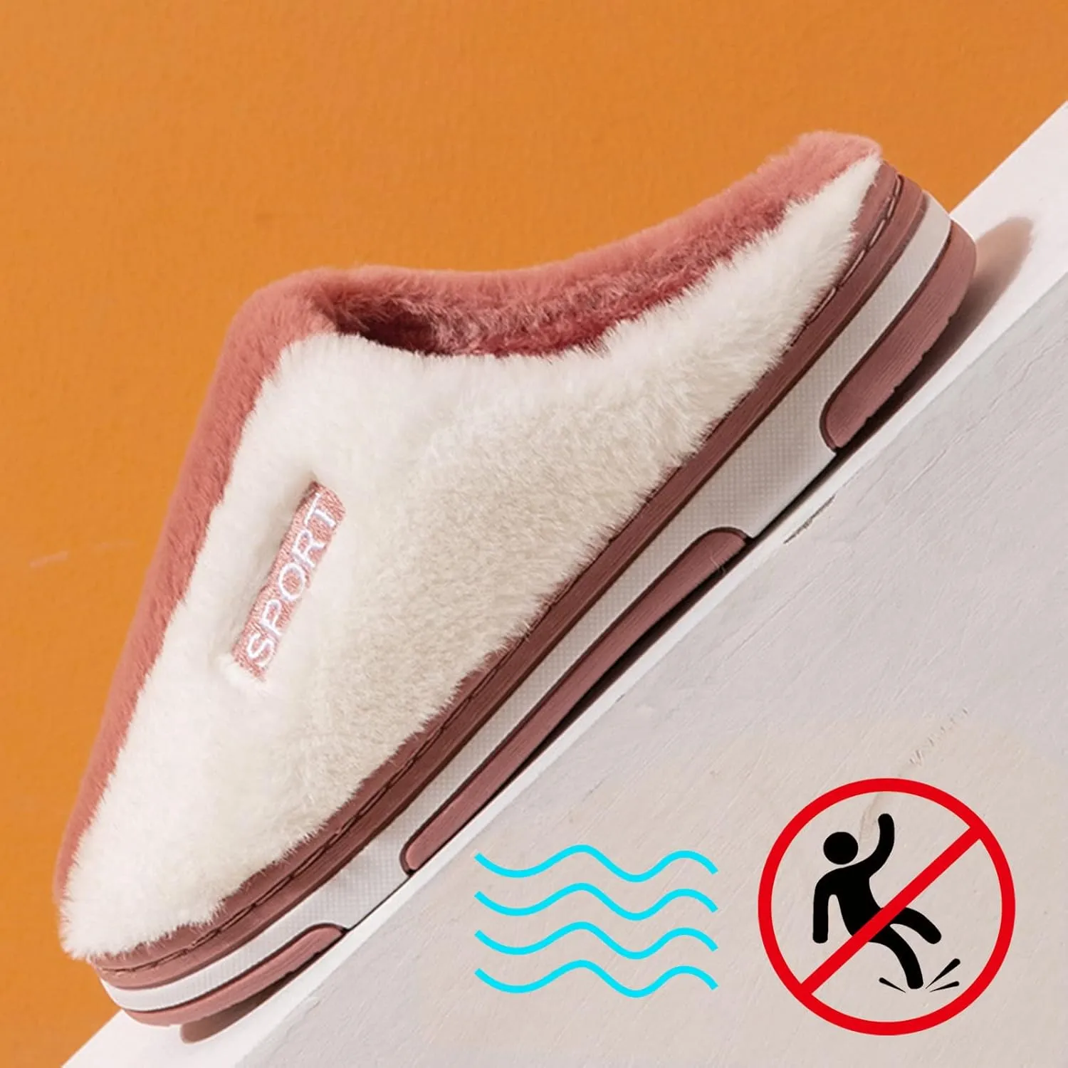 SBGMoSJ Womens Slip On Wide Width Indoor/Outdoor House Slippers Slippers for Men Winter Mens Slippers with Rubber Soles Hotel Slippers for Men Mens Christmas Gifts Gifts for Wife 2023