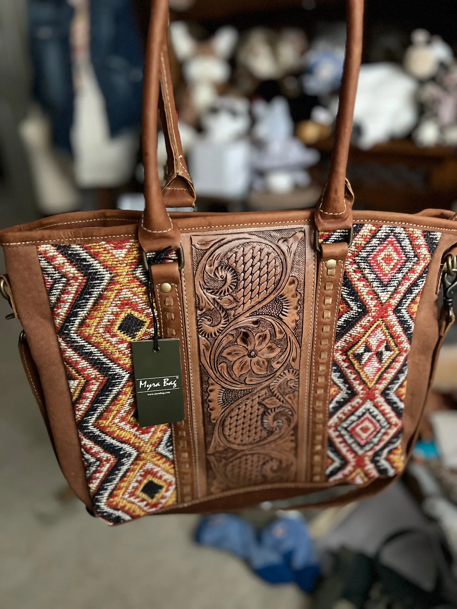 Scarlett Hand-Tooled Bag by Myra Bag