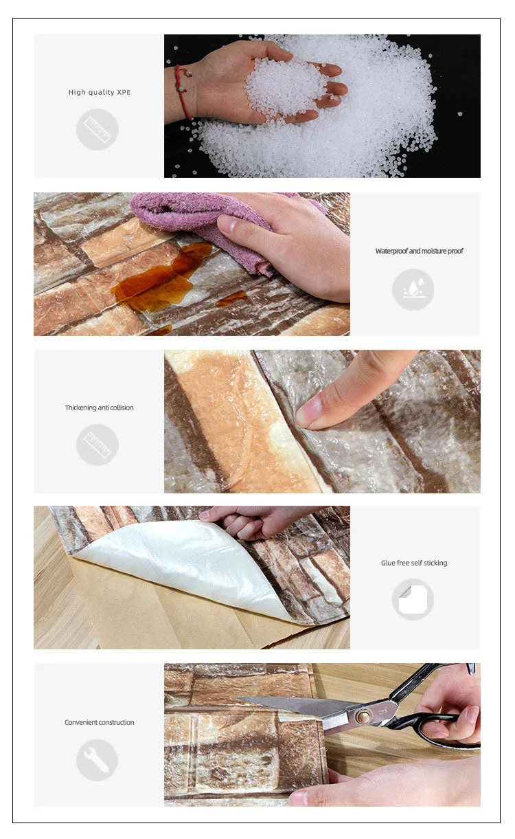 SELF ADHESIVE WALL BRICK SHEET