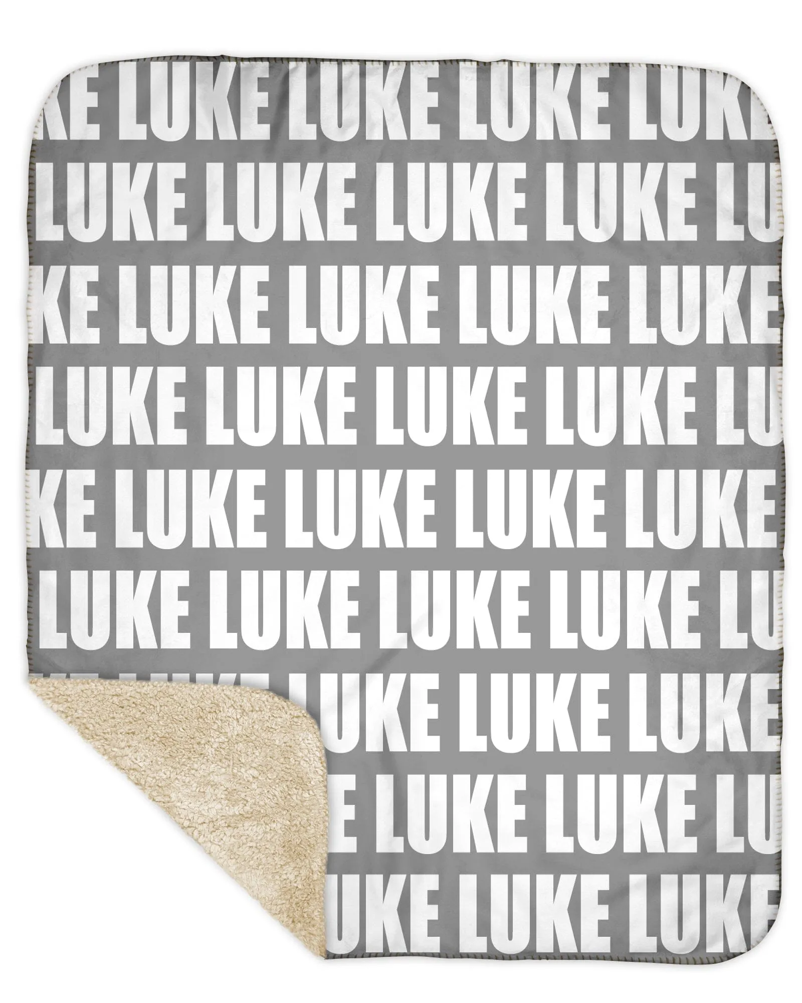Sherpa Back Personalized Name Blanket - Bold  (ORIGINAL COLOR OPTIONS)