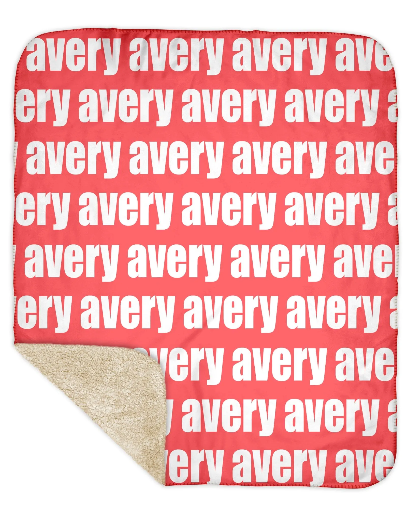 Sherpa Back Personalized Name Blanket - Bold  (ORIGINAL COLOR OPTIONS)