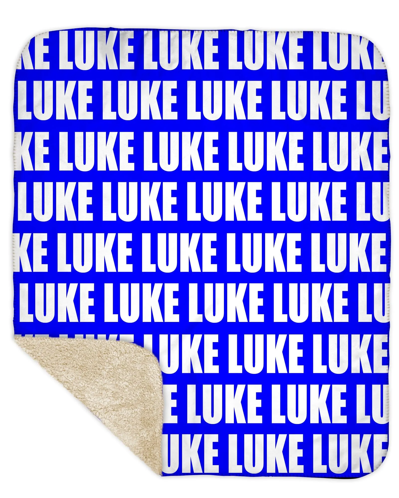 Sherpa Back Personalized Name Blanket - Bold  (ORIGINAL COLOR OPTIONS)