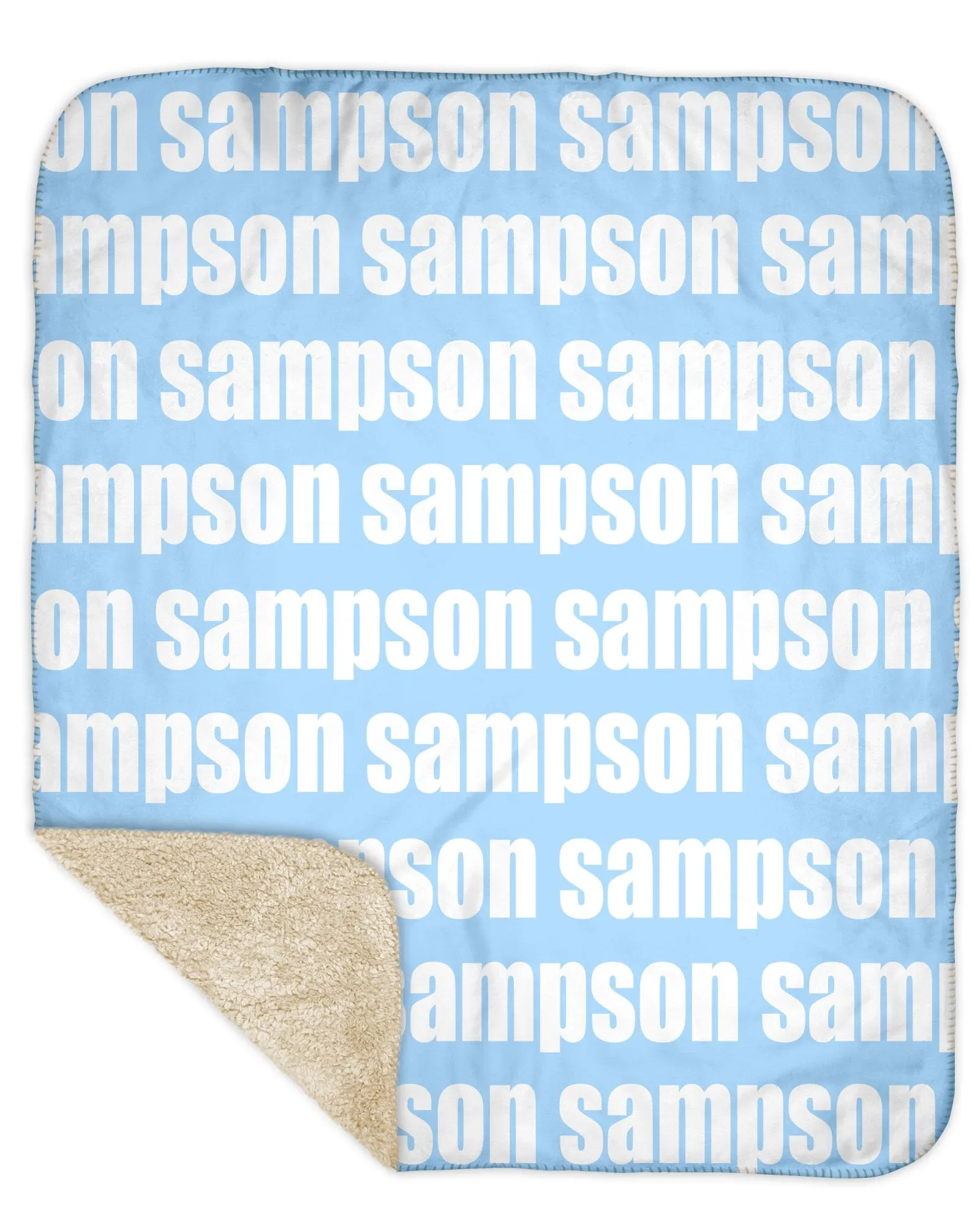 Sherpa Back Personalized Name Blanket - Bold  (ORIGINAL COLOR OPTIONS)