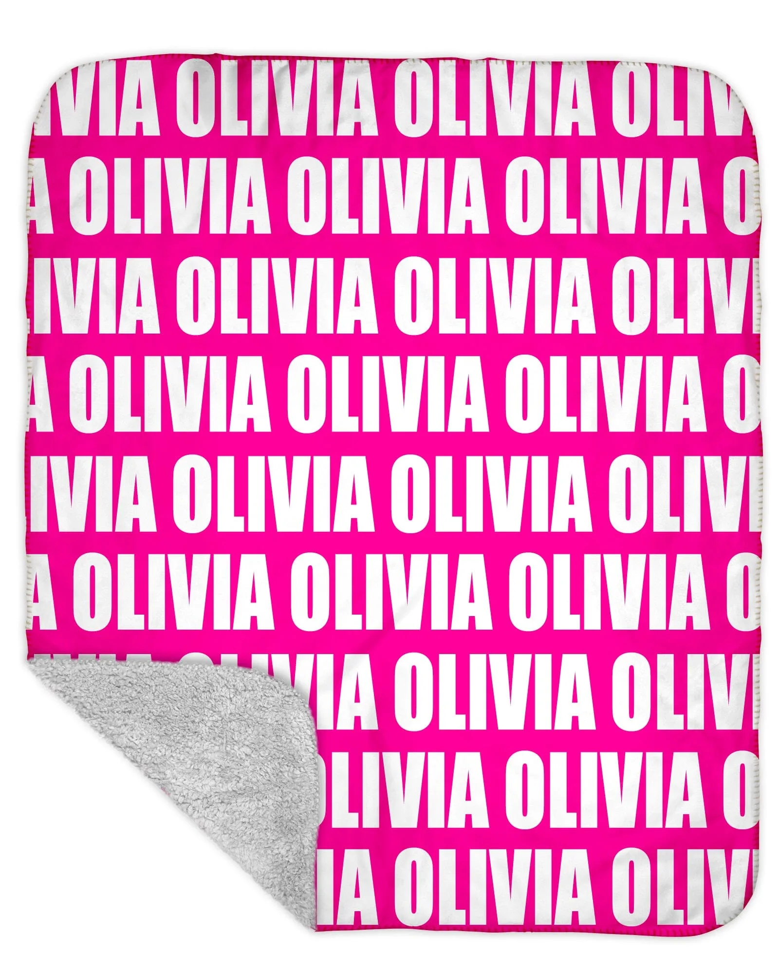 Sherpa Back Personalized Name Blanket - Bold  (ORIGINAL COLOR OPTIONS)
