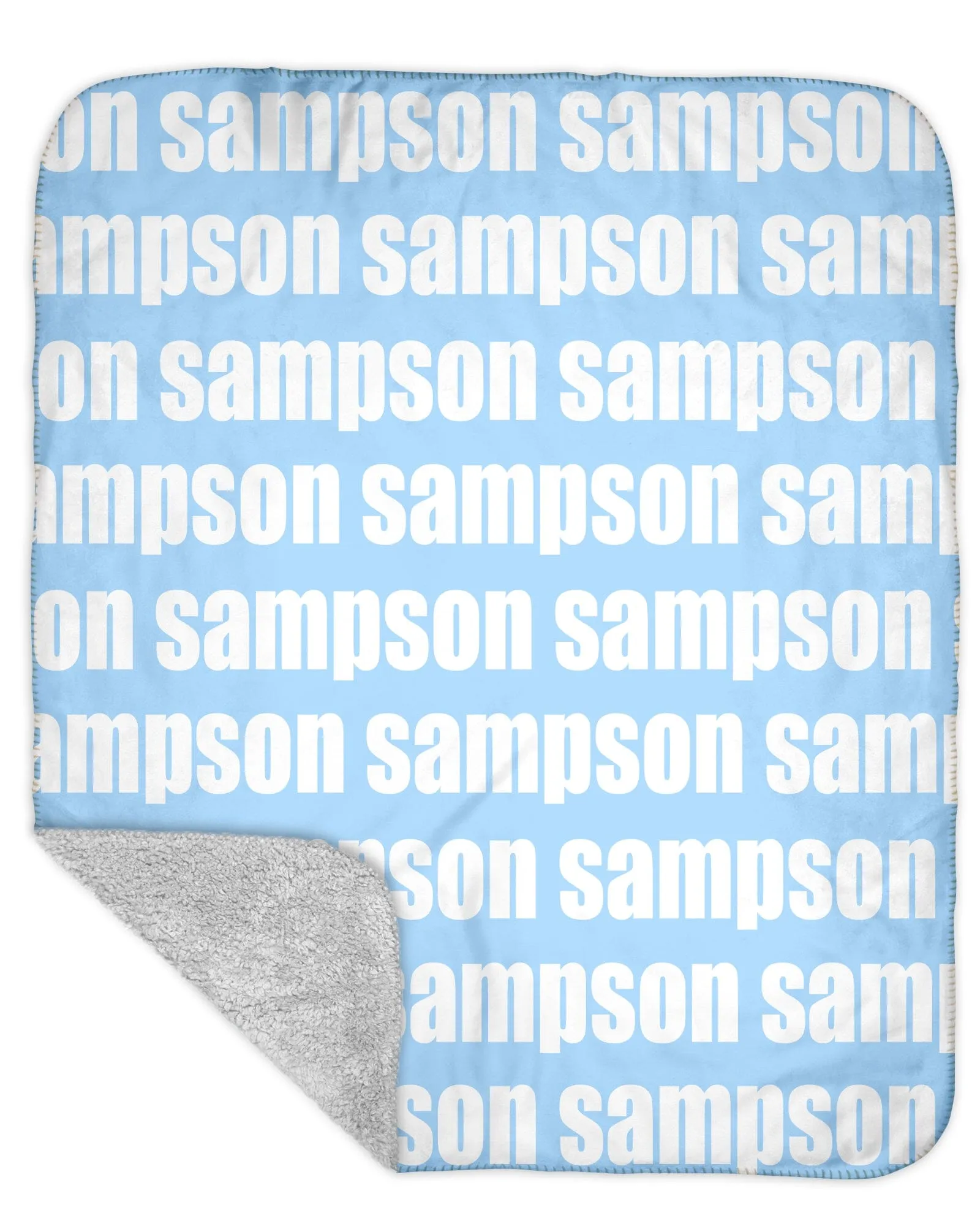Sherpa Back Personalized Name Blanket - Bold  (ORIGINAL COLOR OPTIONS)