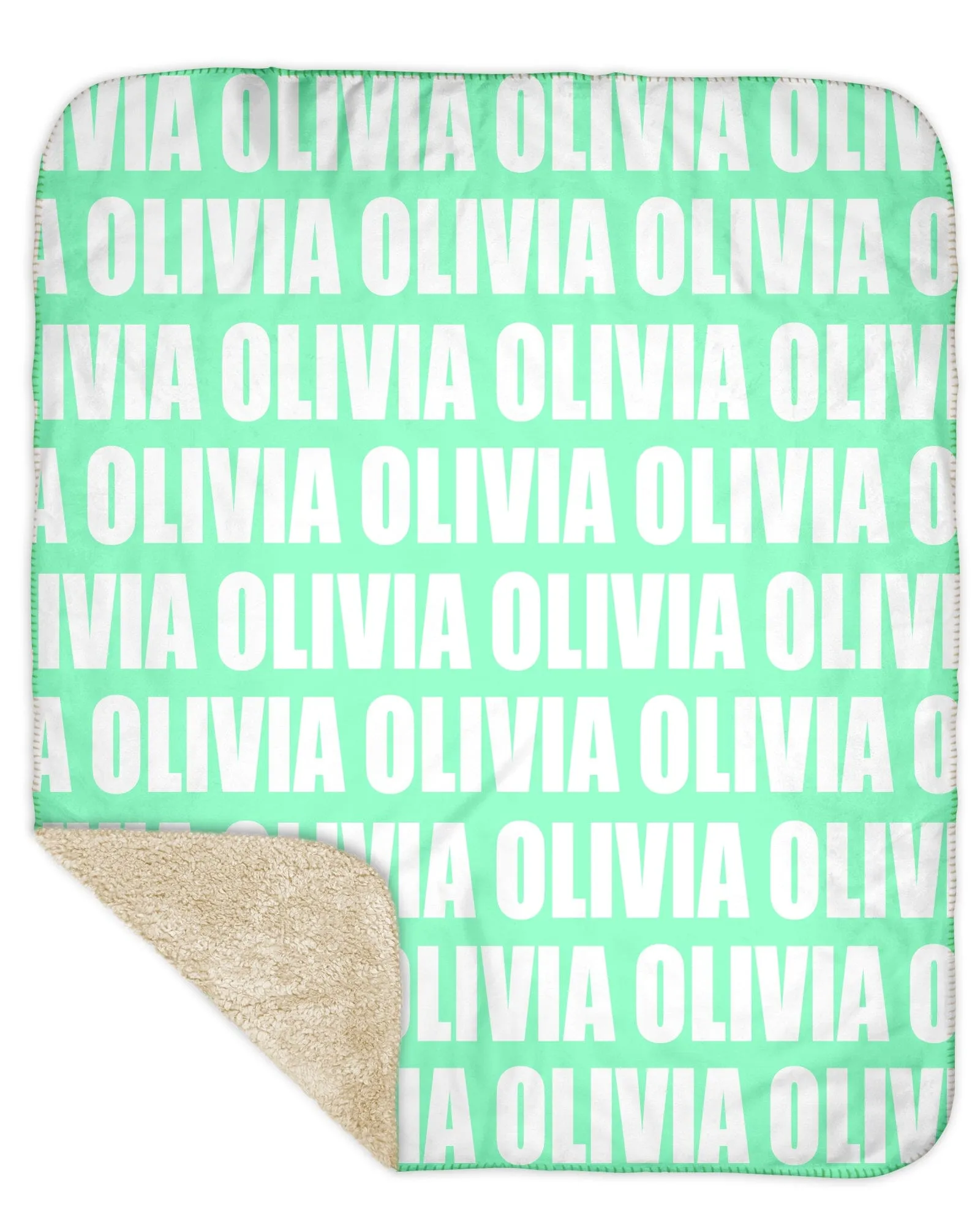 Sherpa Back Personalized Name Blanket - Bold  (ORIGINAL COLOR OPTIONS)