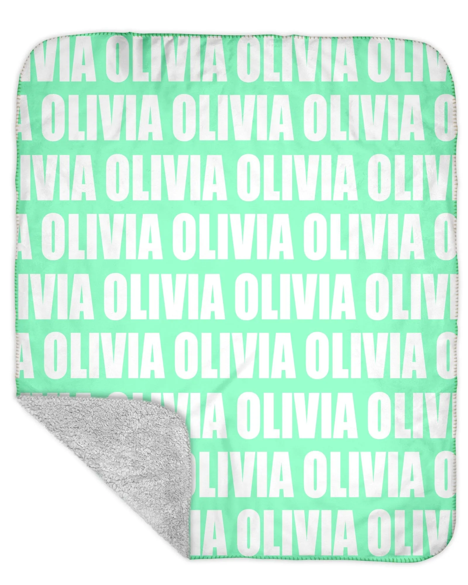 Sherpa Back Personalized Name Blanket - Bold  (ORIGINAL COLOR OPTIONS)