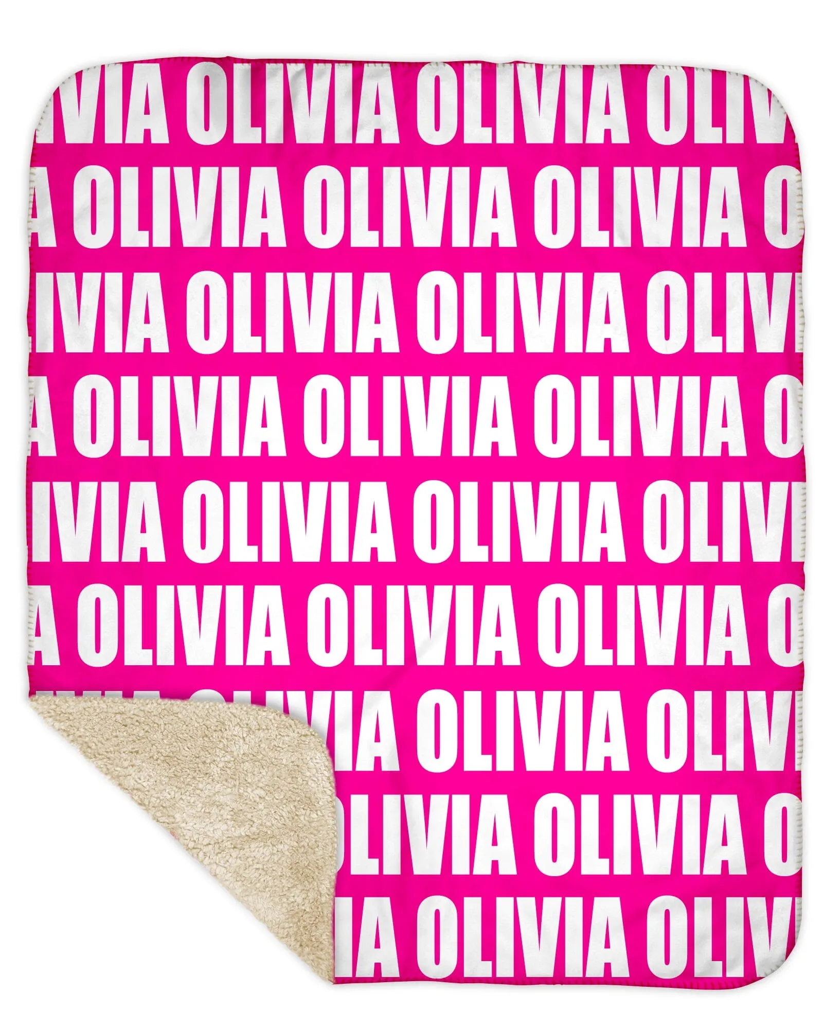 Sherpa Back Personalized Name Blanket - Bold  (ORIGINAL COLOR OPTIONS)