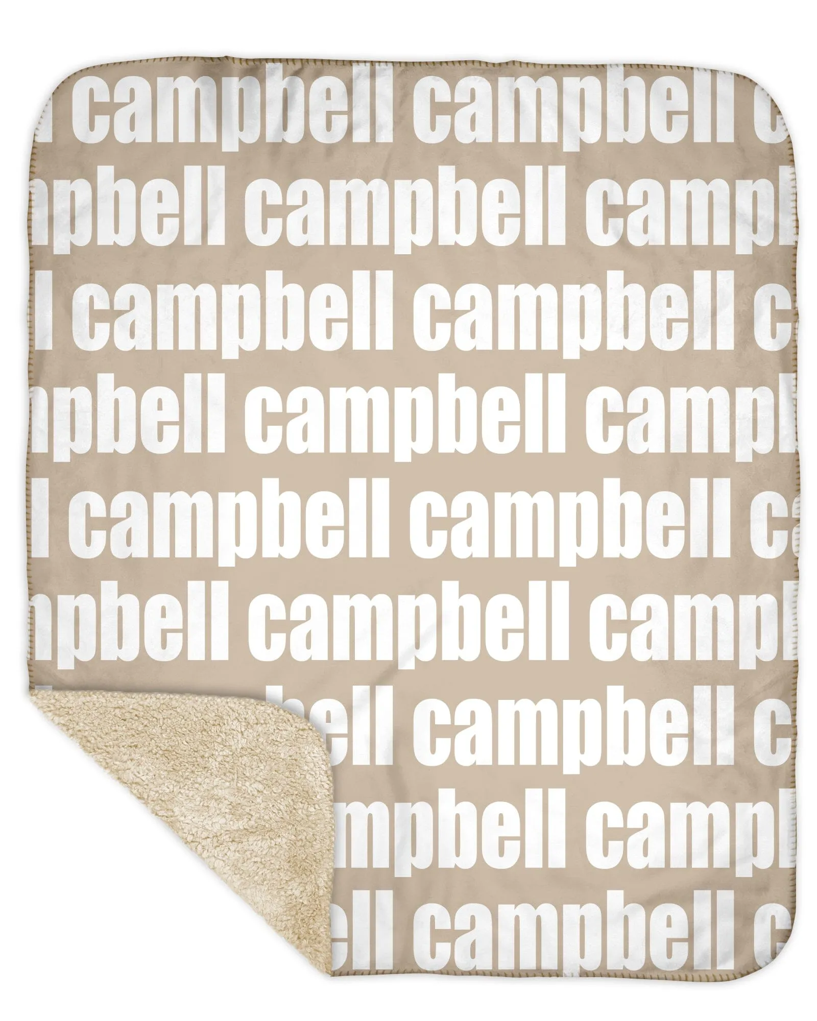 Sherpa Back Personalized Name Blanket - Bold  (ORIGINAL COLOR OPTIONS)