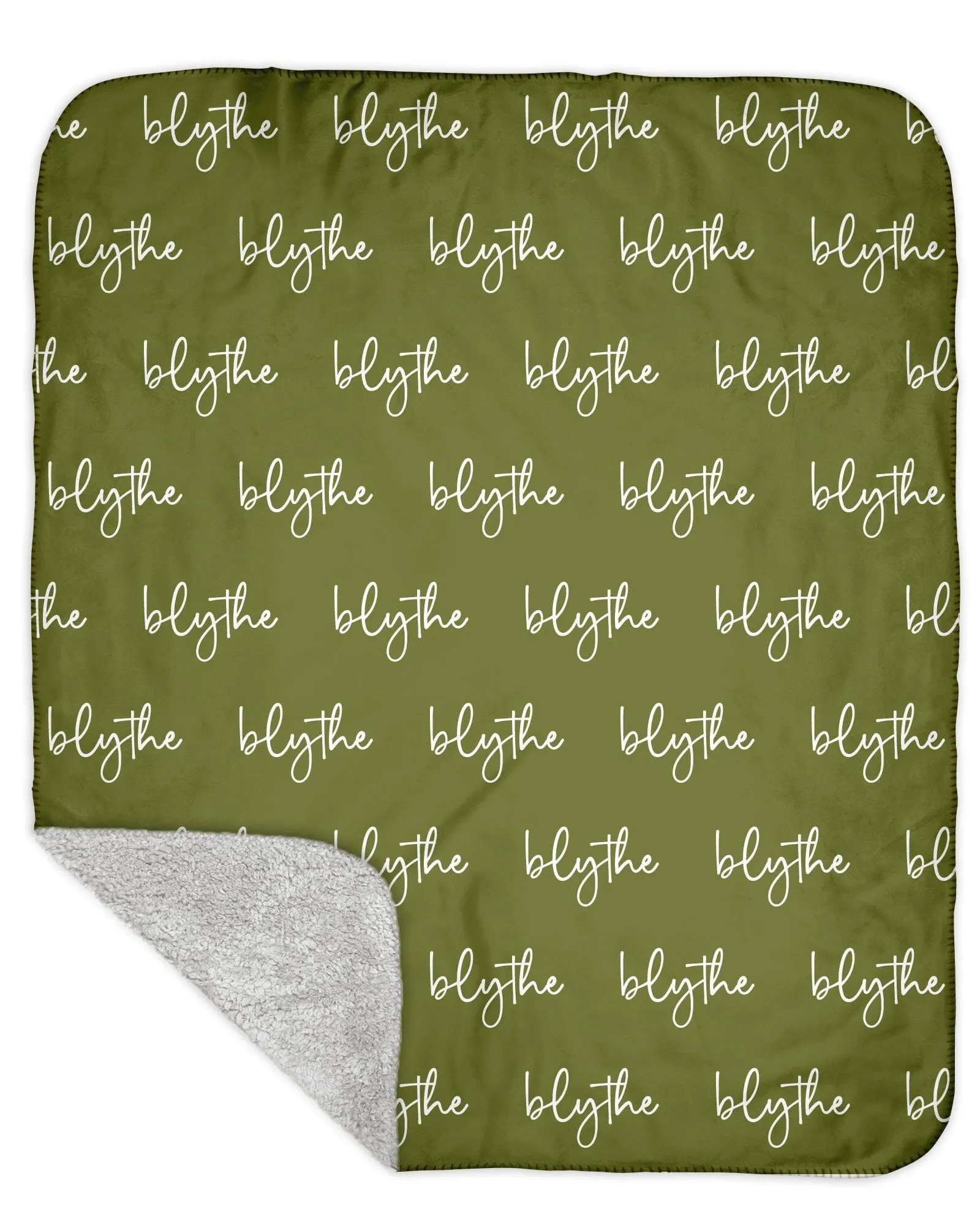 Sherpa Back Personalized Name Blanket - Script  (BOHO COLOR OPTIONS)
