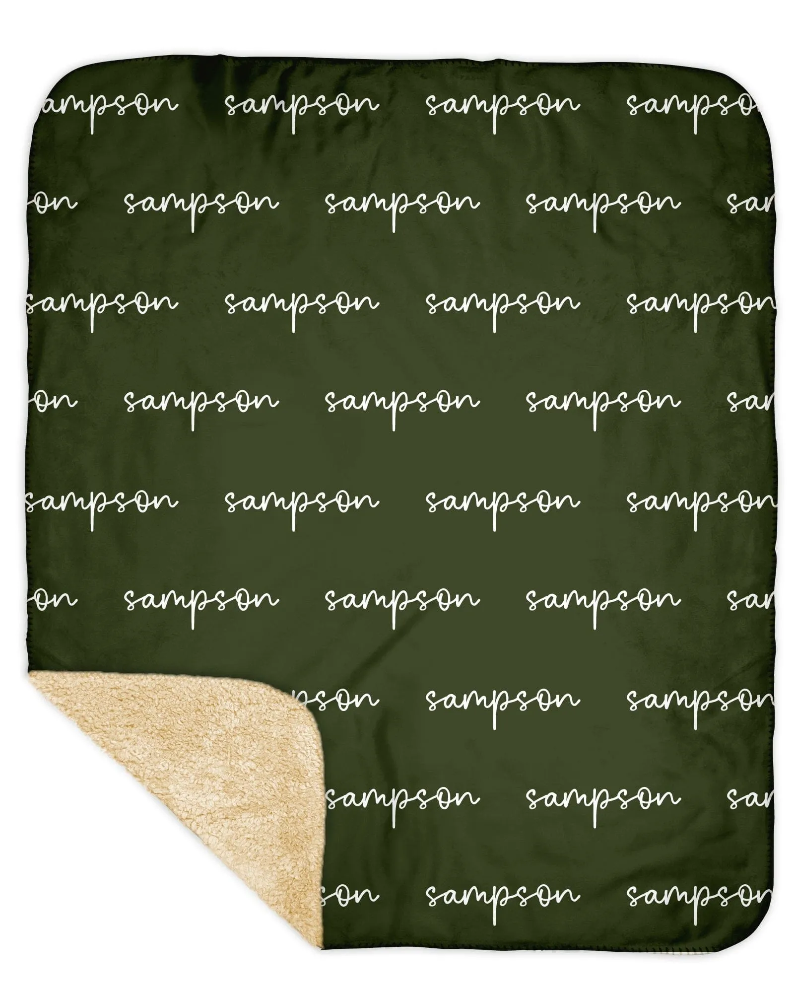 Sherpa Back Personalized Name Blanket - Script  (BOHO COLOR OPTIONS)