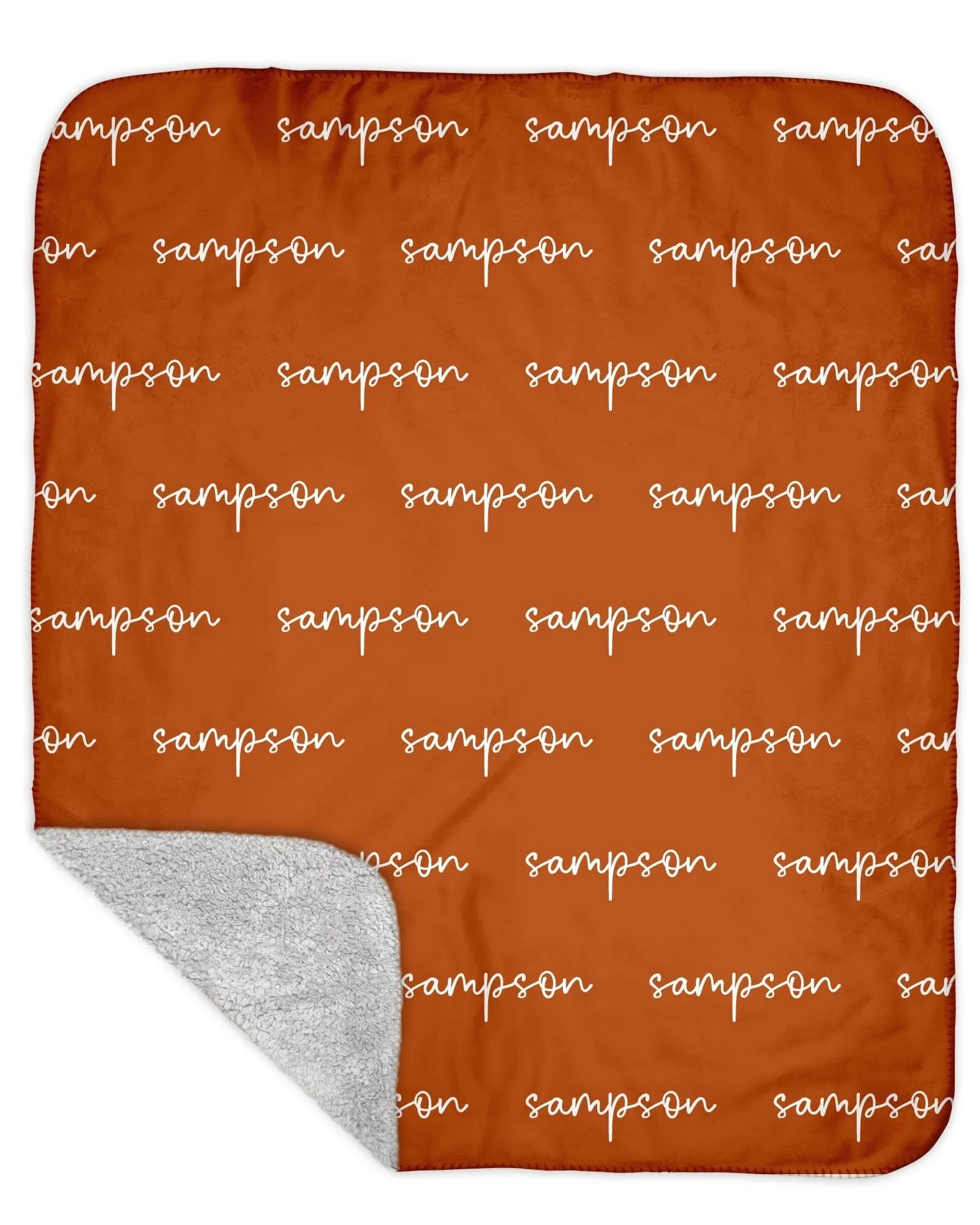 Sherpa Back Personalized Name Blanket - Script  (BOHO COLOR OPTIONS)