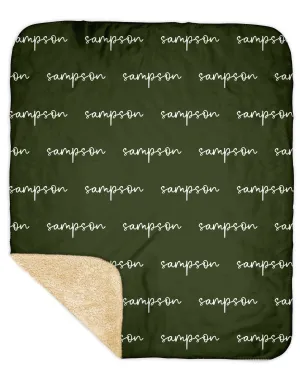 Sherpa Back Personalized Name Blanket - Script  (BOHO COLOR OPTIONS)