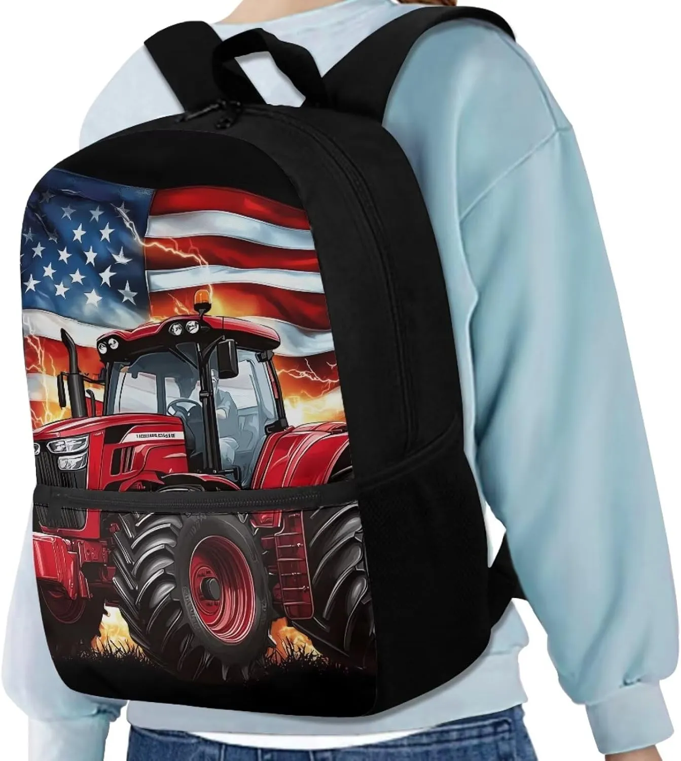 Showudesigns Trunk School Backpack for Boys 8-12 12-14 Elementary School Bags American Flag Bookbag for Kids Girls Preschool Kindergarten Students Schoolbag Daypack Satchel