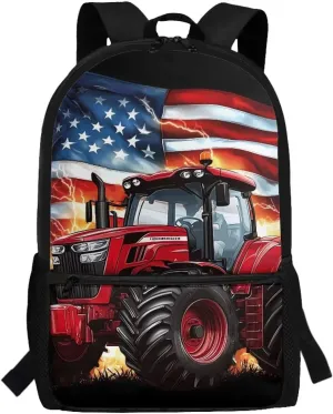Showudesigns Trunk School Backpack for Boys 8-12 12-14 Elementary School Bags American Flag Bookbag for Kids Girls Preschool Kindergarten Students Schoolbag Daypack Satchel