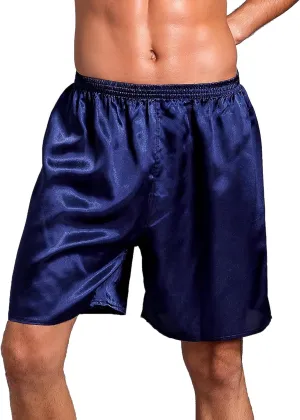 Silk Shorts Men Mid Elastic Waist Pajamas Shorts Comfy Satin Pjs Pants Sleepwear Boxer Shorts Sissy Lounge Shorts