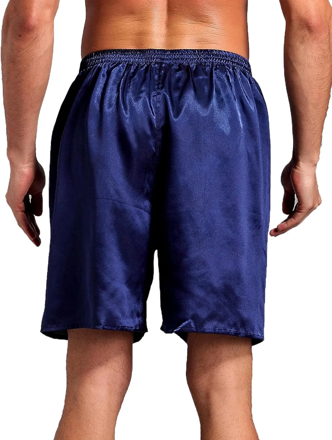 Silk Shorts Men Mid Elastic Waist Pajamas Shorts Comfy Satin Pjs Pants Sleepwear Boxer Shorts Sissy Lounge Shorts