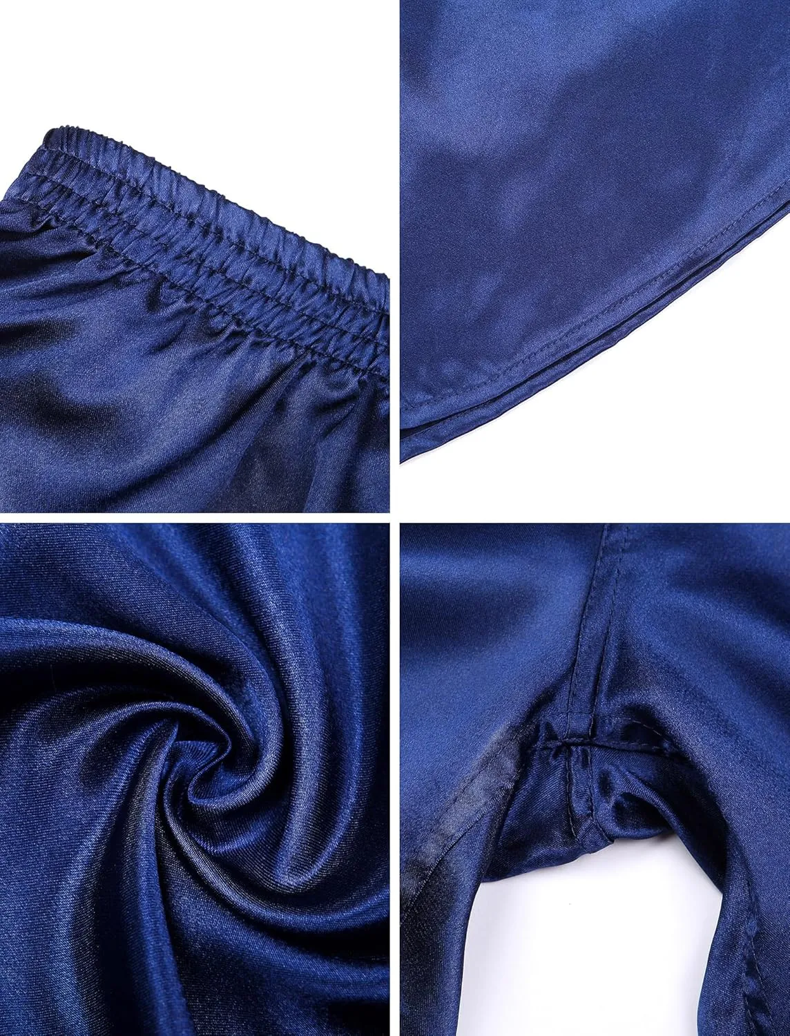 Silk Shorts Men Mid Elastic Waist Pajamas Shorts Comfy Satin Pjs Pants Sleepwear Boxer Shorts Sissy Lounge Shorts