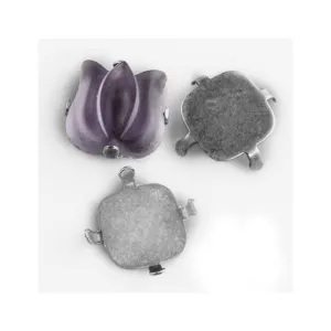Silver plated brass flat 12x12 square pronged setting. 4 pcs.  B9-2224