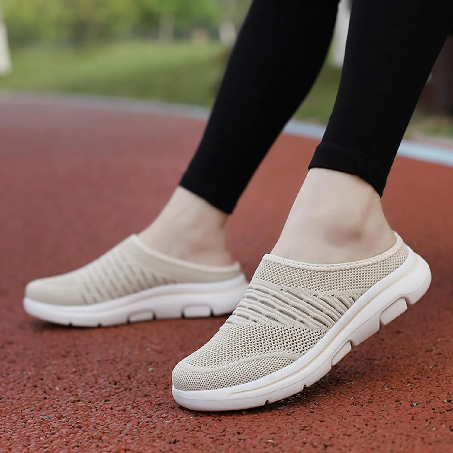 Slip On Mules Breathable Mesh Slip On Clogs Wide Width Lightweight Sneakers Comfort Walking Mules Shoes for Women Men with Indoor Outdoor Anti-Skid Sole