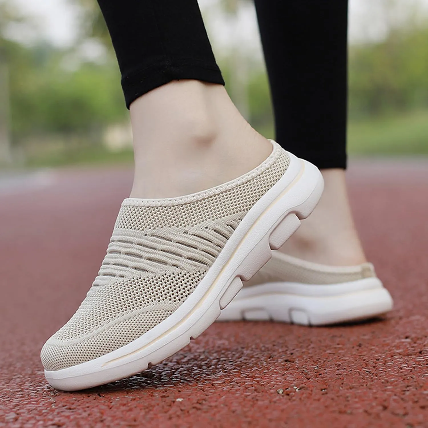 Slip On Mules Breathable Mesh Slip On Clogs Wide Width Lightweight Sneakers Comfort Walking Mules Shoes for Women Men with Indoor Outdoor Anti-Skid Sole