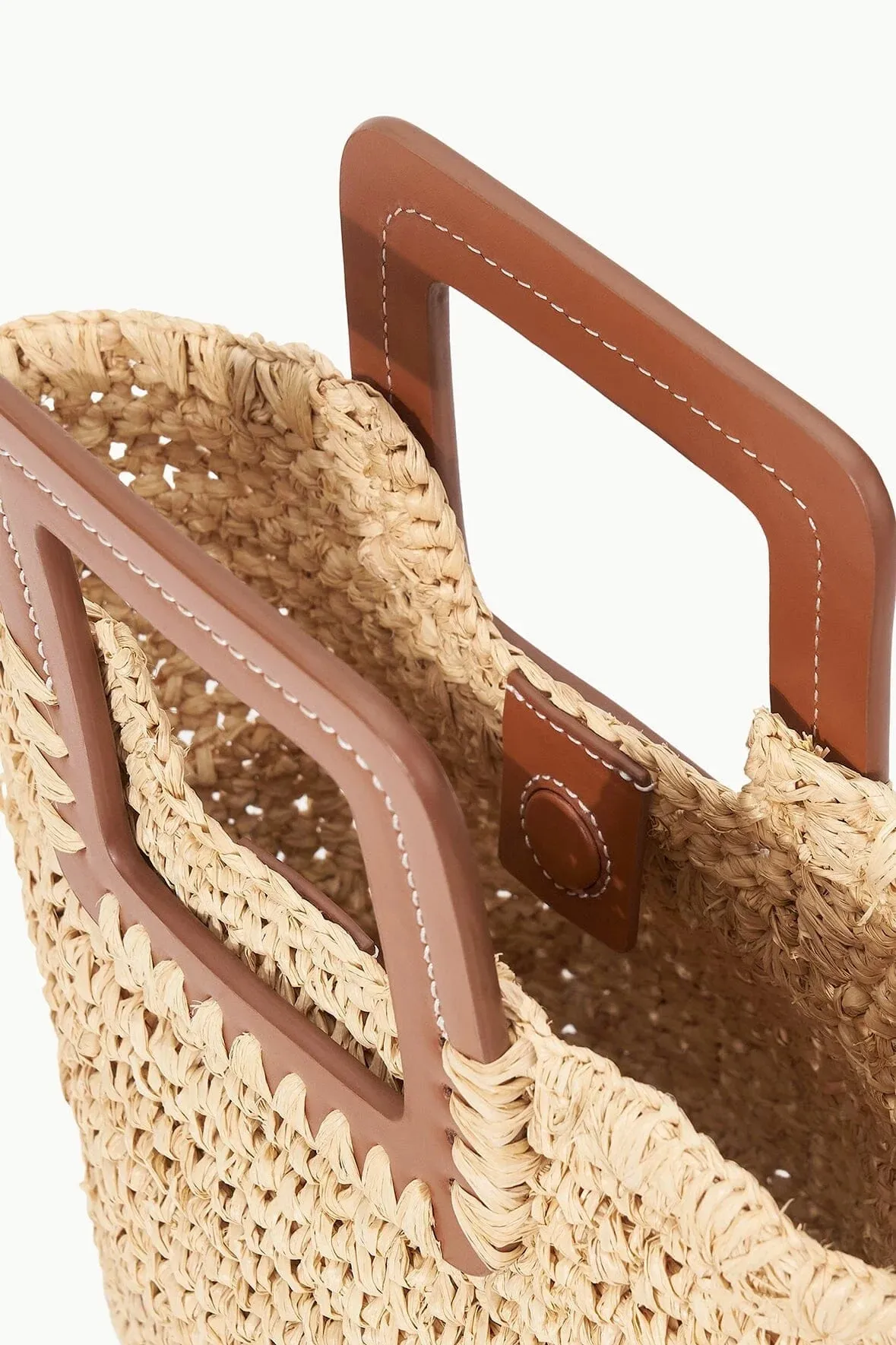 Staud Shirley Mini Bucket Bag Natural Raffia