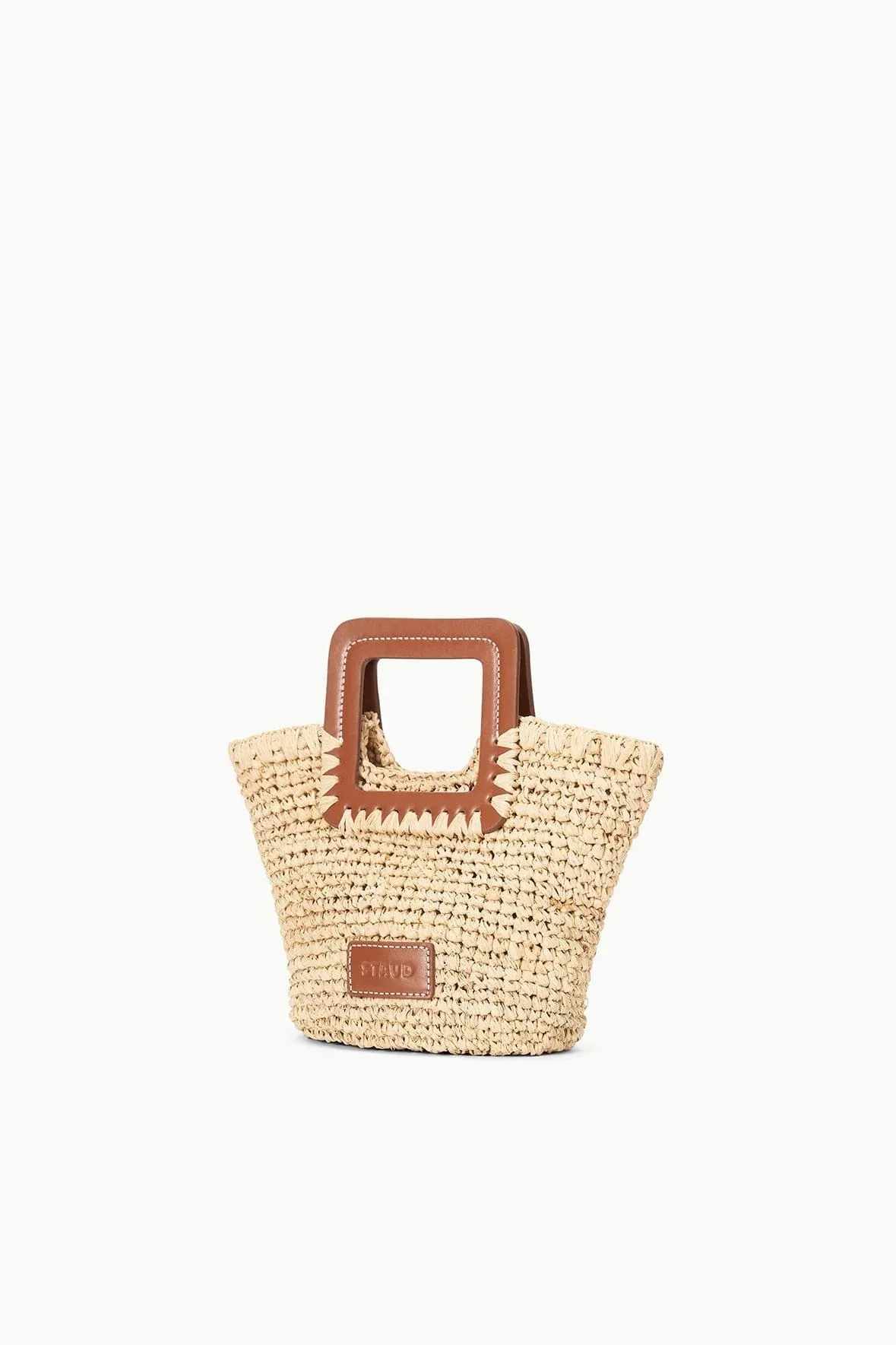 Staud Shirley Mini Bucket Bag Natural Raffia