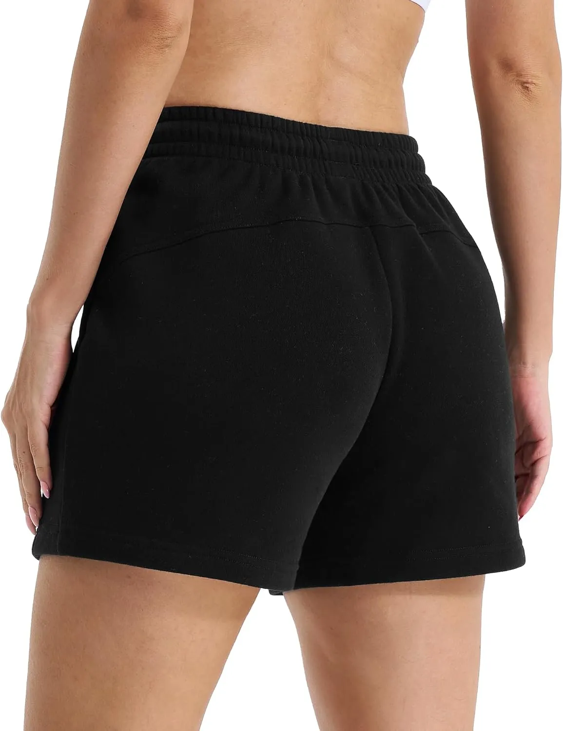 Stelle Women's Drawstring Sweat Shorts Comfy Elastic Shorts Workout Lounge Shorts with Pockets