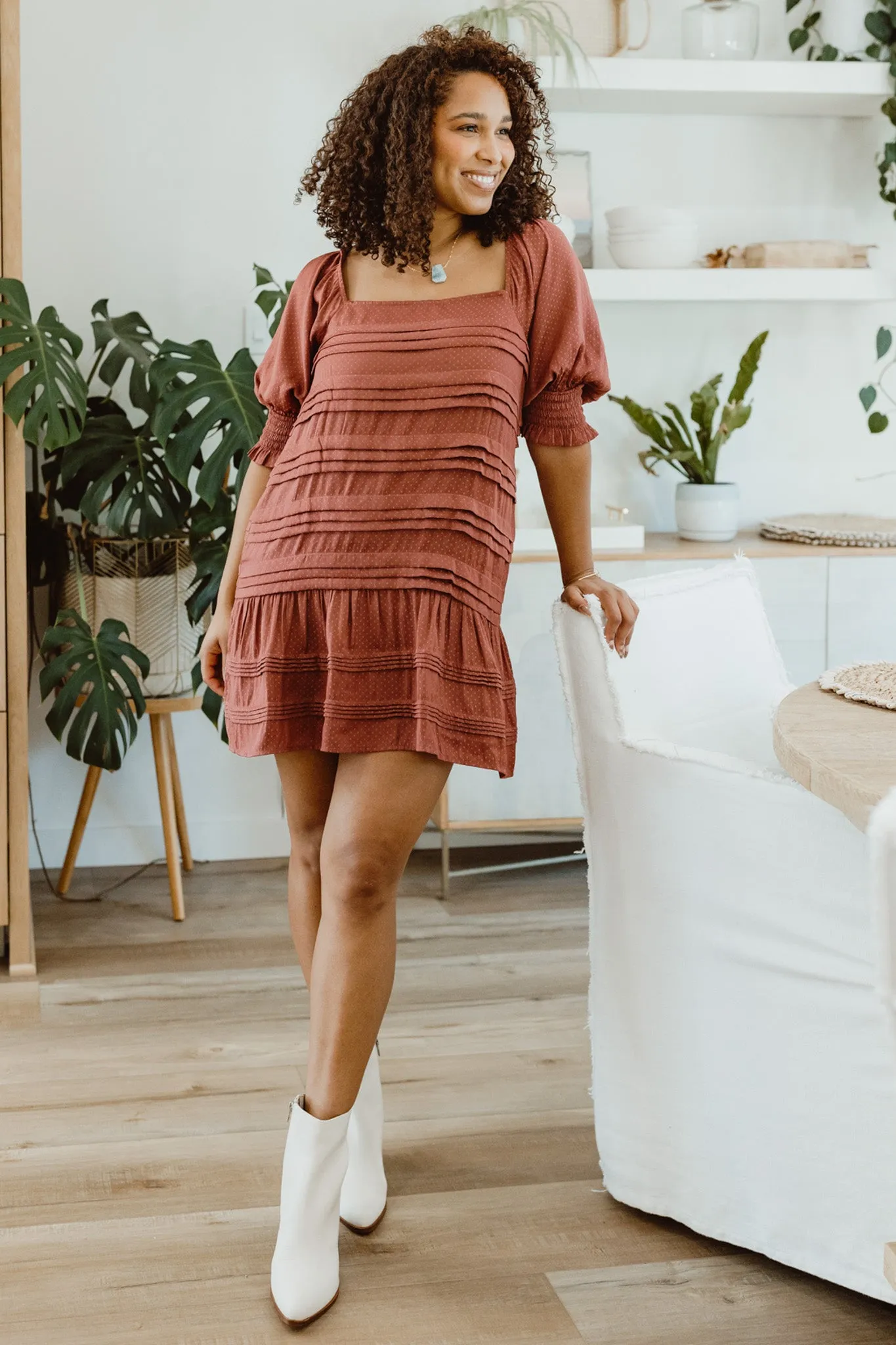 Steph Mini Dress (Mulberry Pink)