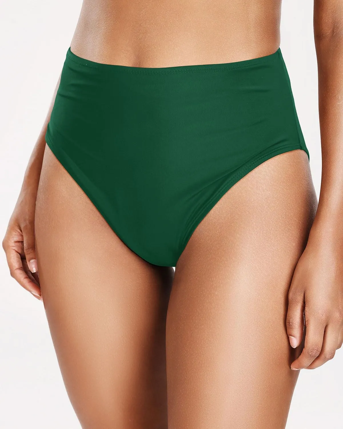 Tempt Me Womens High Cut High Waisted Bikini Bottoms Tummy Control Bathing Suit Bottoms Swim Bottom Swimsuit Bottom