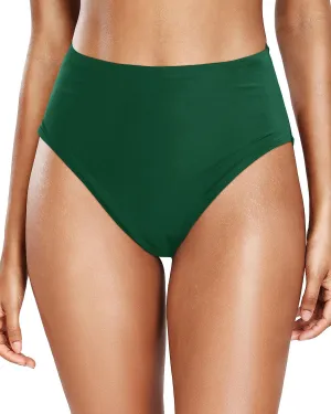 Tempt Me Womens High Cut High Waisted Bikini Bottoms Tummy Control Bathing Suit Bottoms Swim Bottom Swimsuit Bottom