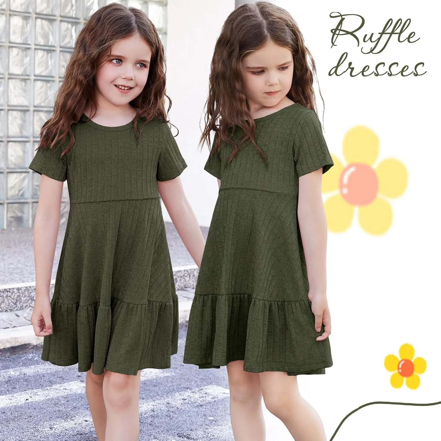Toddler Baby Girls Summer Dresses Tiered Kids Swing Sundress Casual Birthday Beach Little Girl Boho Dress