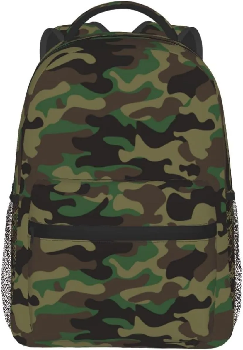 Travel Laptop Backpack Personalized Camouflage Lightweight College Backapck Unisex Multipurpose Casual Daypack for Women Men Adult Hiking Traveling Camping
