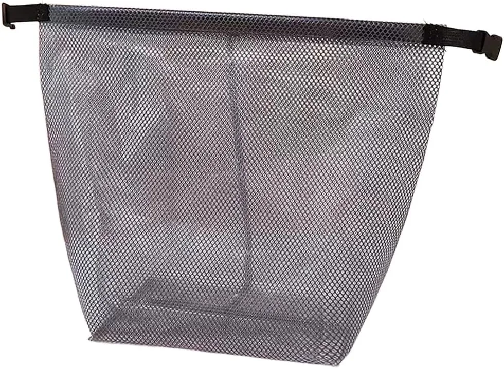 Travel Storage Bag - Waterproof Transparent Mesh Organizer with Drawstring Closure, Large Sizes for Toiletries & Cosmetics (Grey)