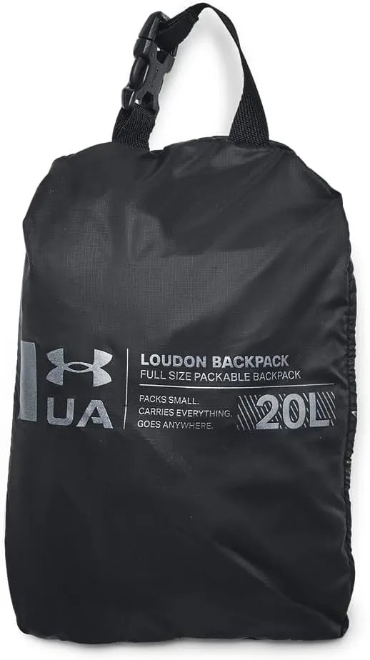 Under Armour Unisex-Adult Loudon Packable Backpack, (001) Black / / Metallic Gun Metal, One Size Fits All
