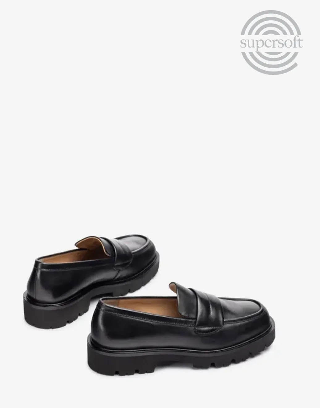 Unisa Fragata loafer i sort glatt skinn med lett sle
