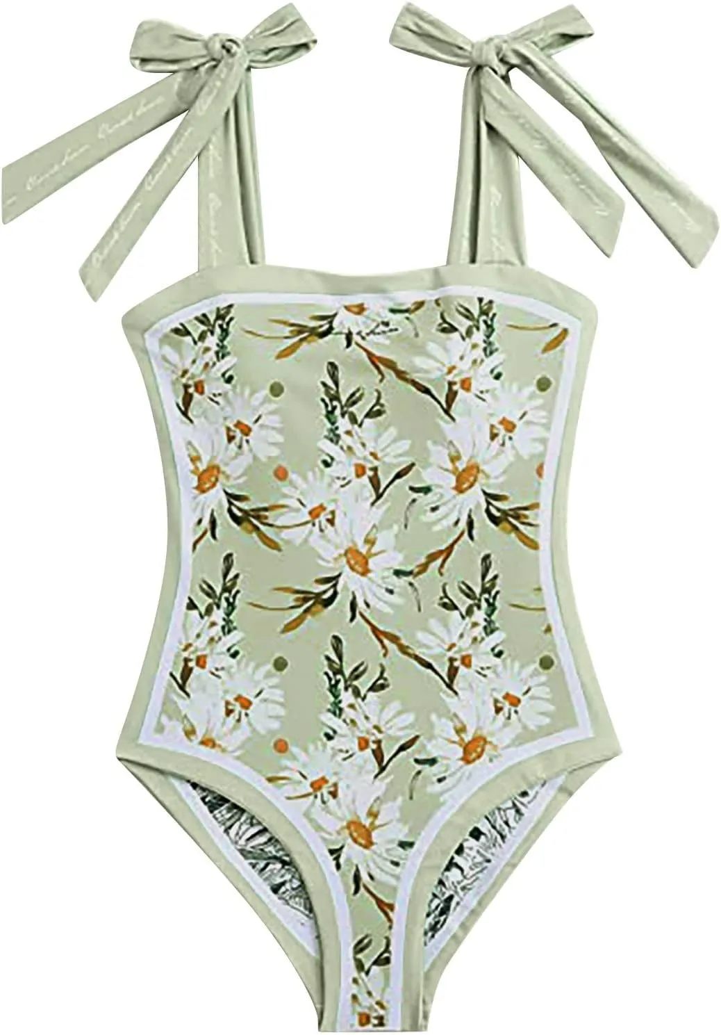 UOQAPRE Women Swimsuit with Cover Up Sporlike One Piece Vintage Wrap Sarong Monokini Bikini Swimsuits Tummy Control Tankini