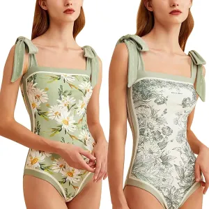 UOQAPRE Women Swimsuit with Cover Up Sporlike One Piece Vintage Wrap Sarong Monokini Bikini Swimsuits Tummy Control Tankini