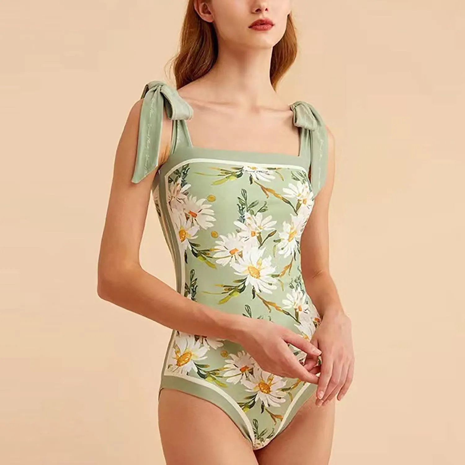 UOQAPRE Women Swimsuit with Cover Up Sporlike One Piece Vintage Wrap Sarong Monokini Bikini Swimsuits Tummy Control Tankini