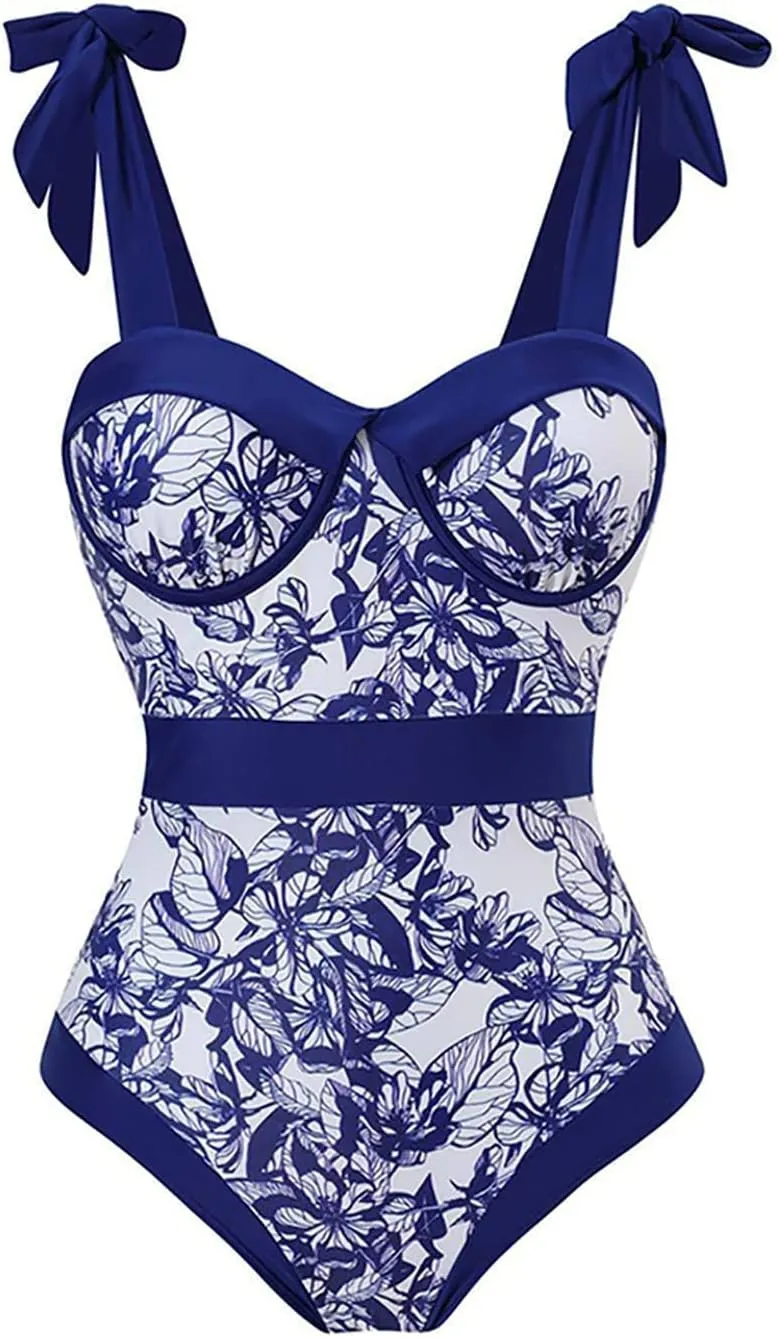 UOQAPRE Women Swimsuit with Cover Up Sporlike Two Piece Wrap Sarong Monokini Bikini Swimsuits Tummy Control Tankini Set