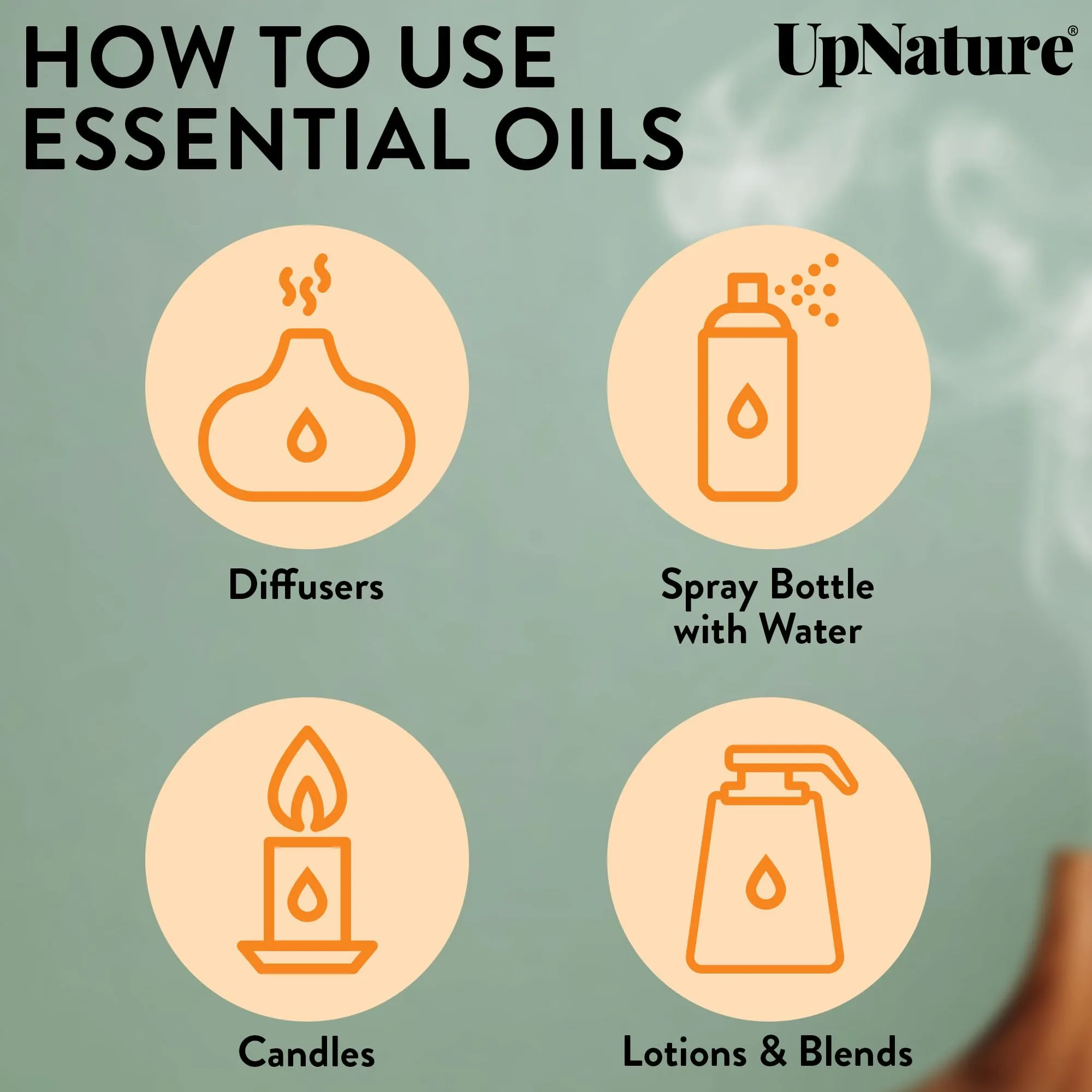 UpNature Head Ease Essential Oil Blend - 2oz   with Peppermint, Rosemary & Frankincense Oils   Aromatherapy Essential Oil