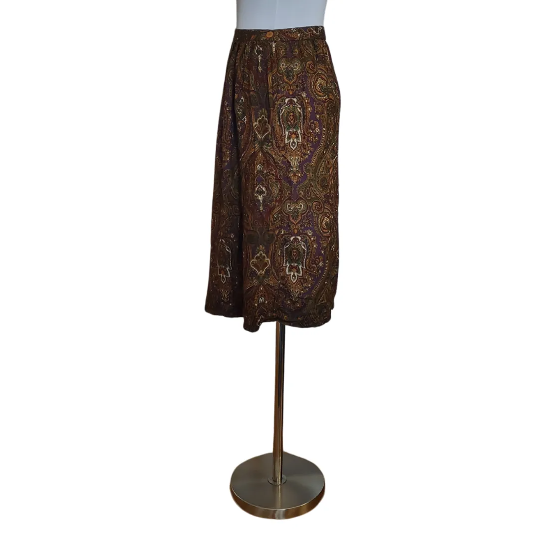 Vintage Leslie Fay 2/4 Paisley Women's Skirt