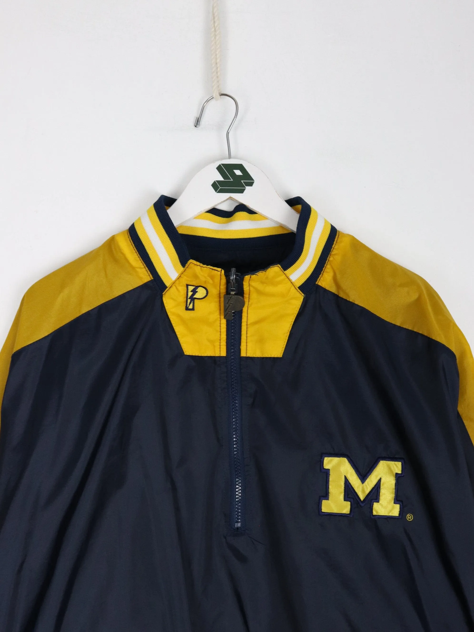 Vintage Michigan Wolverines Jacket Mens XL Blue Anorak Windbreaker