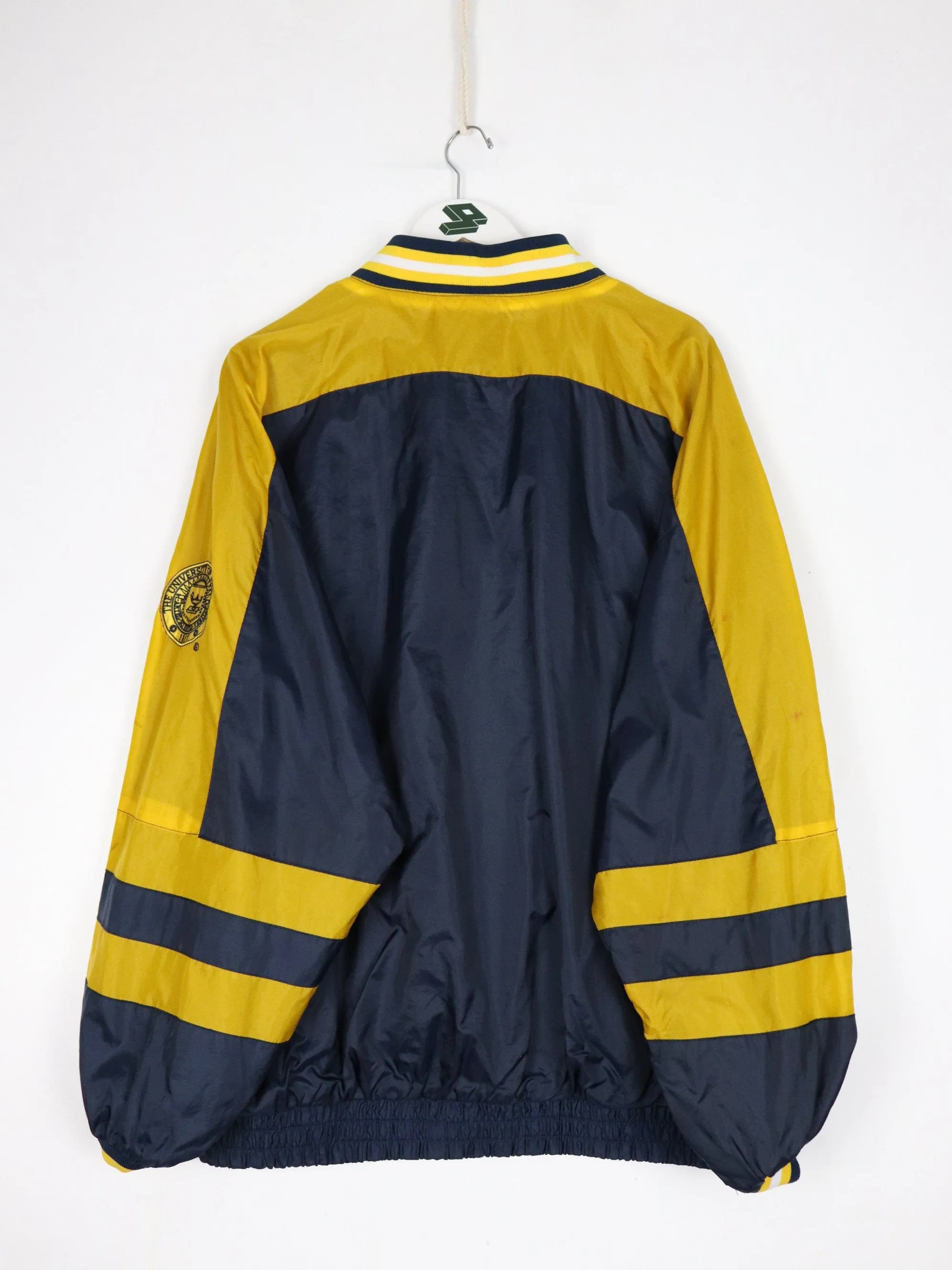 Vintage Michigan Wolverines Jacket Mens XL Blue Anorak Windbreaker