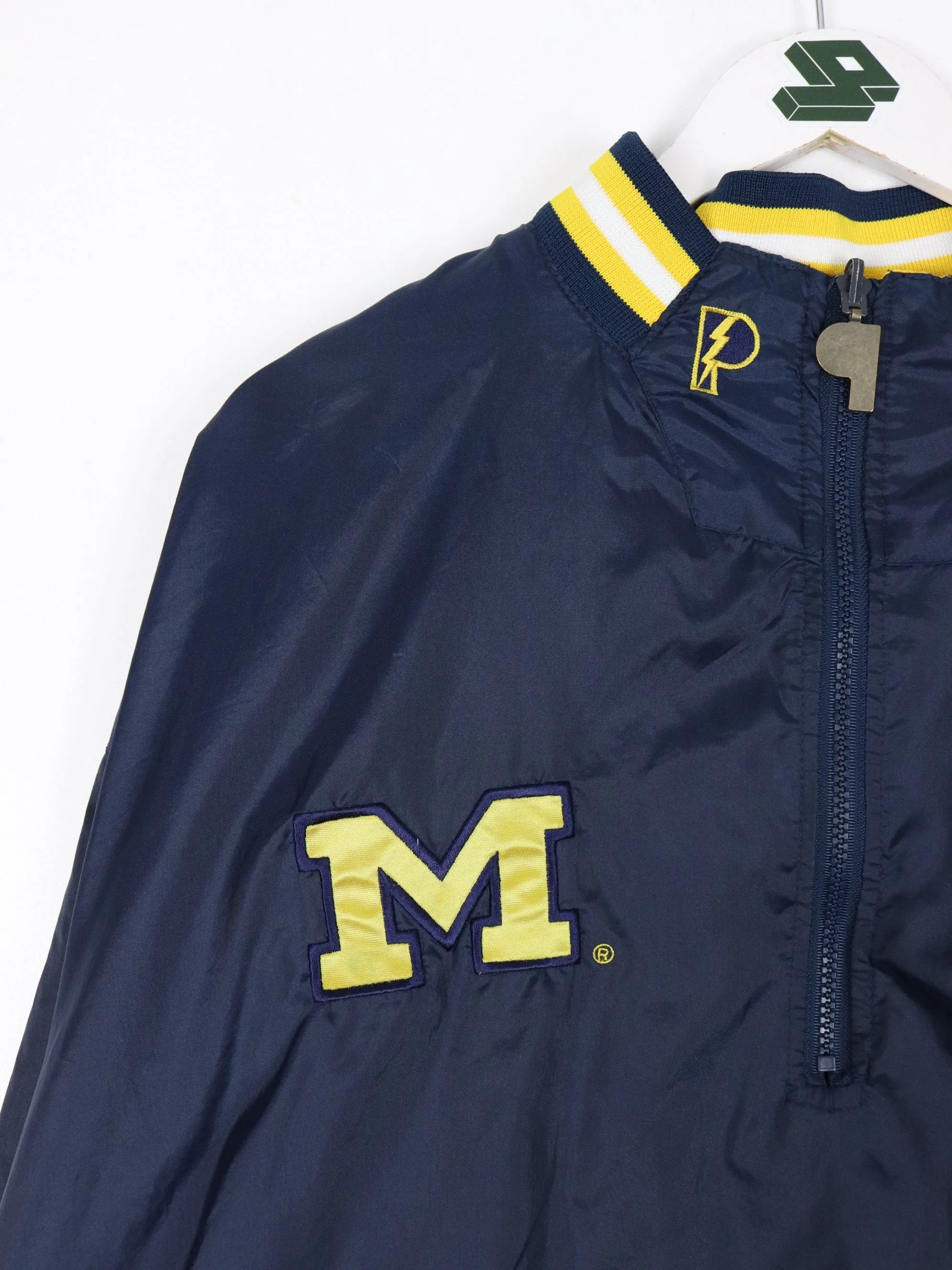 Vintage Michigan Wolverines Jacket Mens XL Blue Anorak Windbreaker