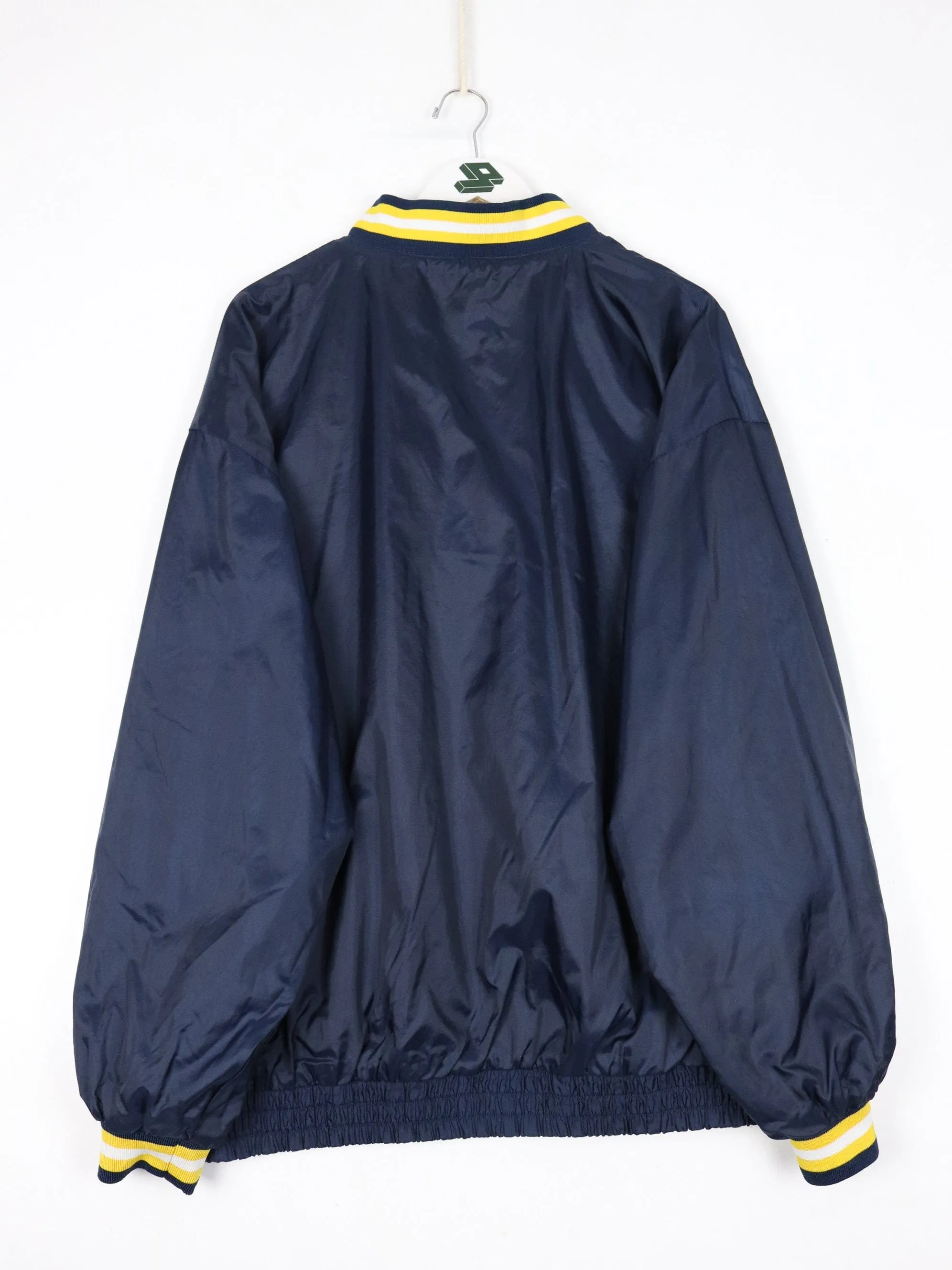Vintage Michigan Wolverines Jacket Mens XL Blue Anorak Windbreaker