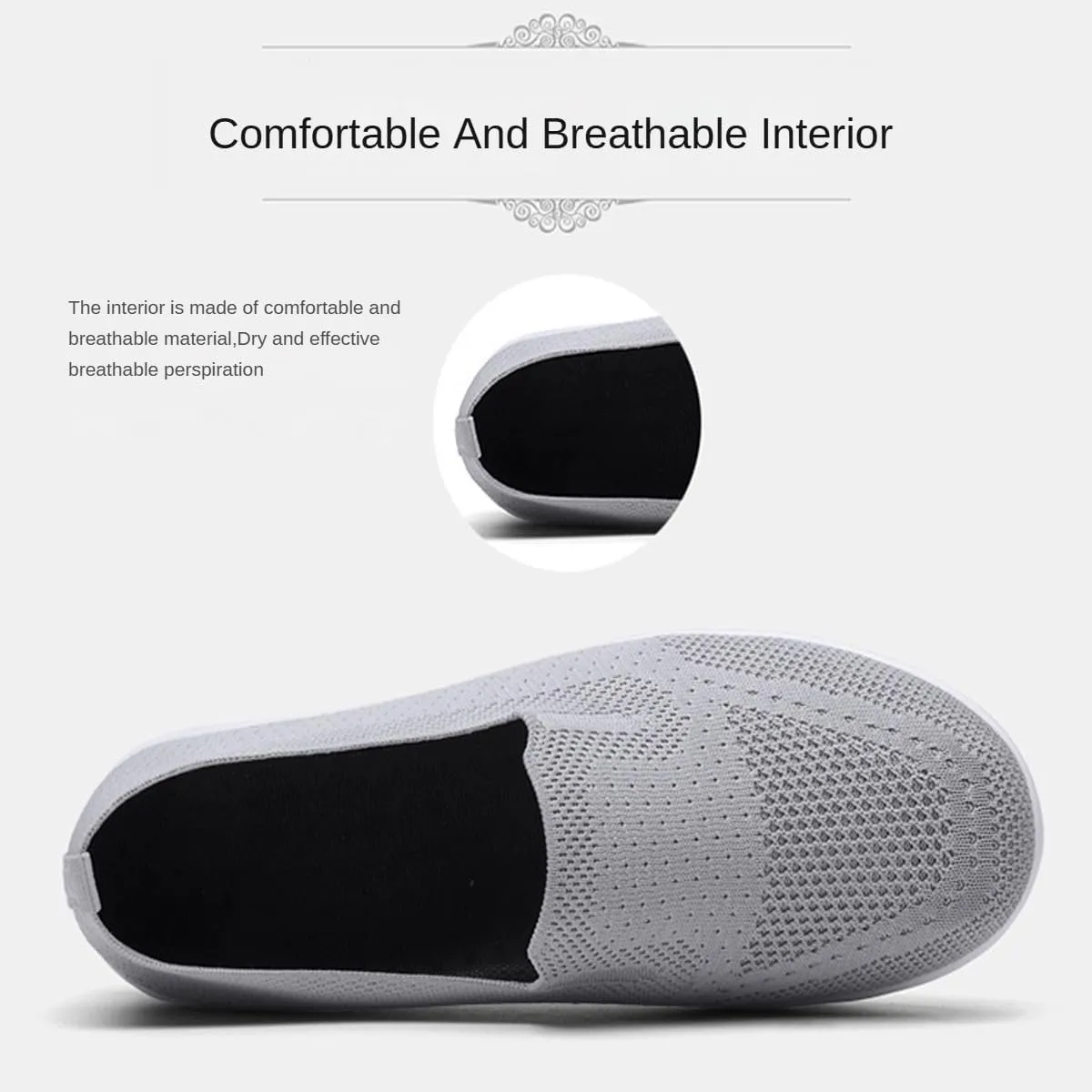 Vogany Orthopedic Sneakers Women, Slip-On Walking Shoes with Arch Support & Air Cushion, Breathable Knit Mesh Comfort Platform Sneakers